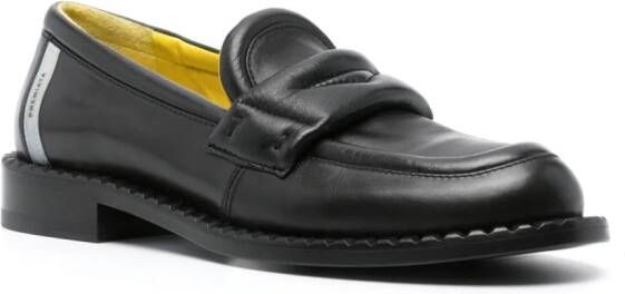 Premiata logo-patch leather loafers Black