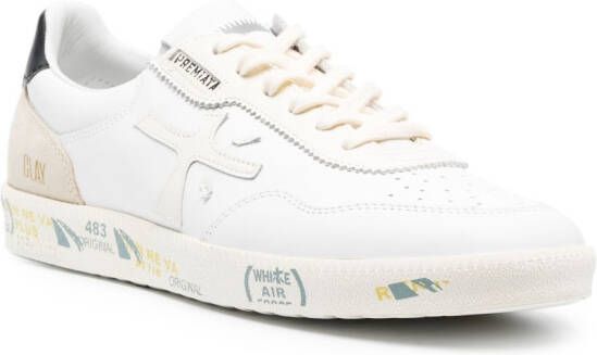 Premiata logo-patch low-top sneakers White