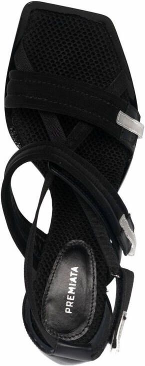 Premiata logo-patch strappy sandals Black