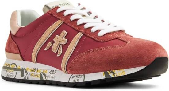 Premiata Lucyd panelled suede sneakers Red