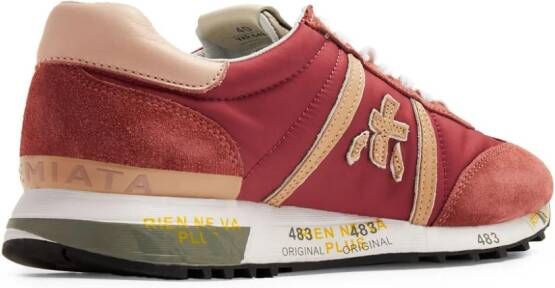 Premiata Lucyd panelled suede sneakers Red