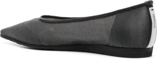 Premiata mesh-design ballerina shoes Black