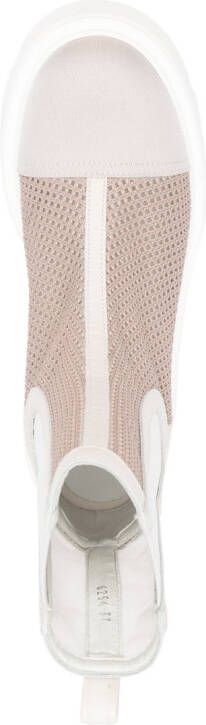 Premiata mesh-panelling leather ankle boots Neutrals