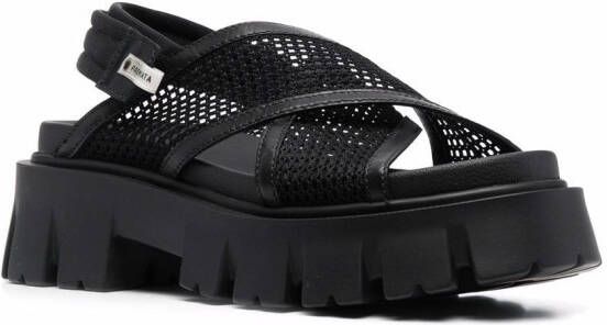 Premiata mesh-strap detail sandals Black