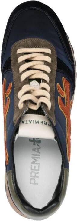 Premiata Mick panelled leather sneakers Blue