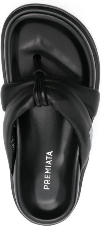 Premiata padded-design leather sandals Black
