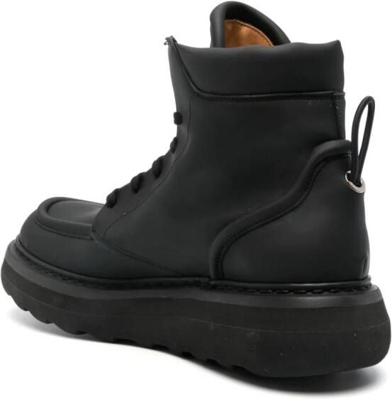 Premiata padded lace-up ankle boots Black