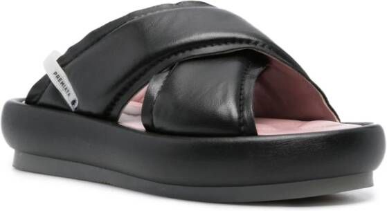 Premiata padded leather slides Black