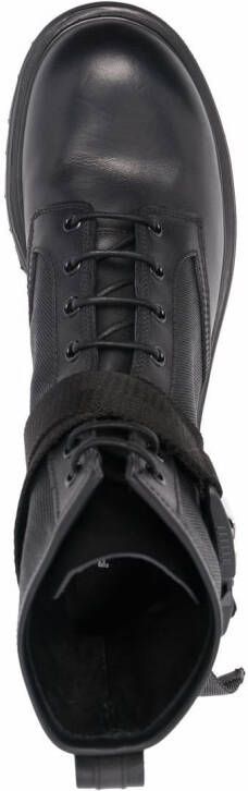 Premiata panelled leather ankle boots Black