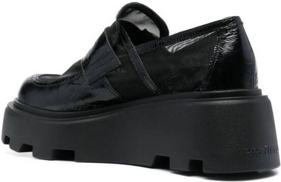 Premiata panelled leather loafers Black