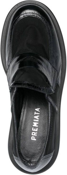Premiata panelled leather loafers Black