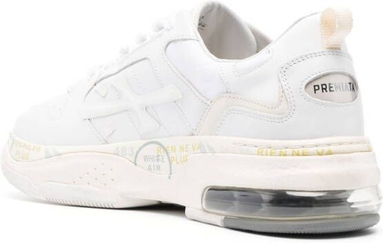 Premiata panelled low-top leather sneakers White