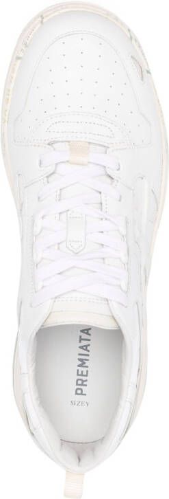 Premiata panelled low-top leather sneakers White