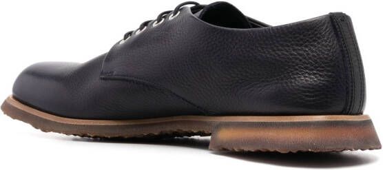 Premiata pebbled-leather derby shoes Blue