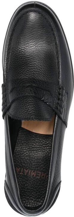 Premiata pebbled-texture slip-on loafers Black