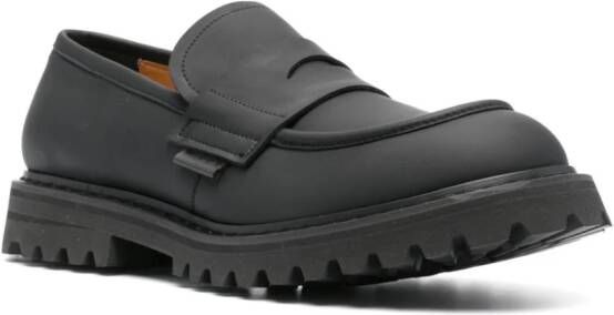 Premiata penny-slot faux-leather loafers Black