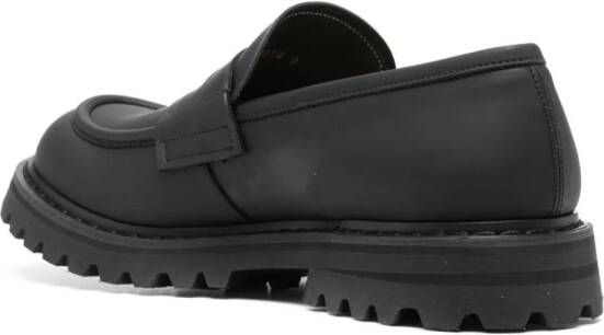 Premiata penny-slot faux-leather loafers Black