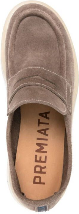 Premiata penny-slot suede loafers Brown