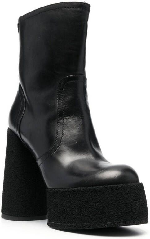 Premiata platform-sole 125mm heeled boots Black