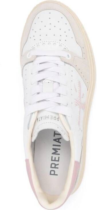 Premiata Quinnd panelled leather sneakers White