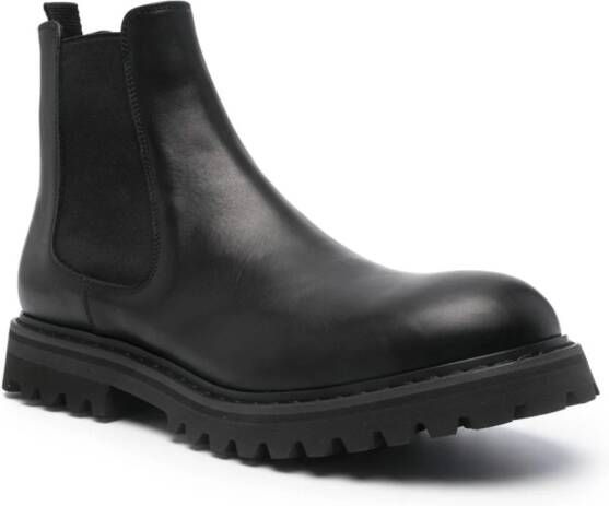 Premiata round-toe leather ankle boots Black