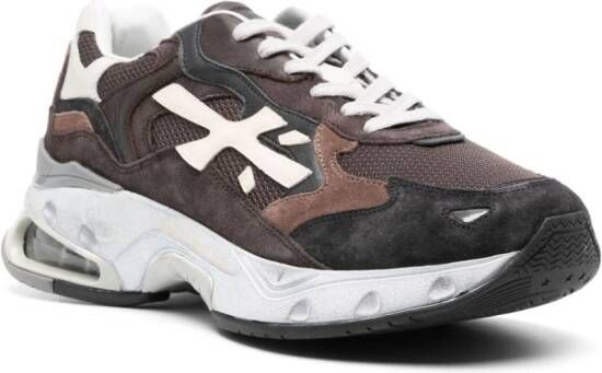 Premiata Sharky panelled low-top sneakers Brown