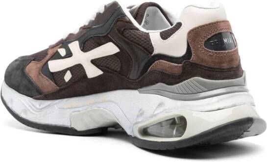 Premiata Sharky panelled low-top sneakers Brown
