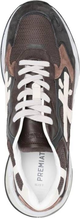 Premiata Sharky panelled low-top sneakers Brown