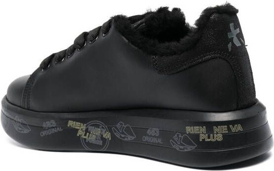 Premiata shearling-lined lace-up sneakers Black