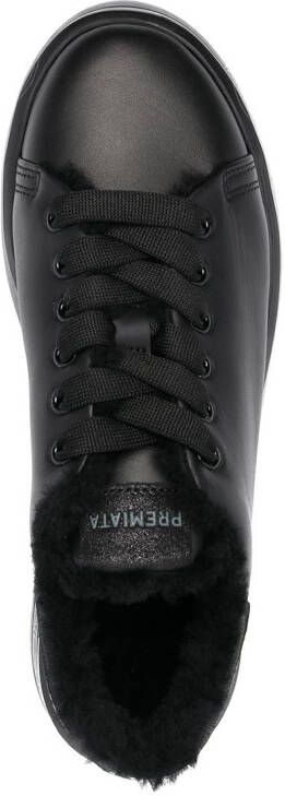 Premiata shearling-lined lace-up sneakers Black