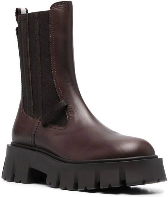 Premiata side-panel ankle boots Brown