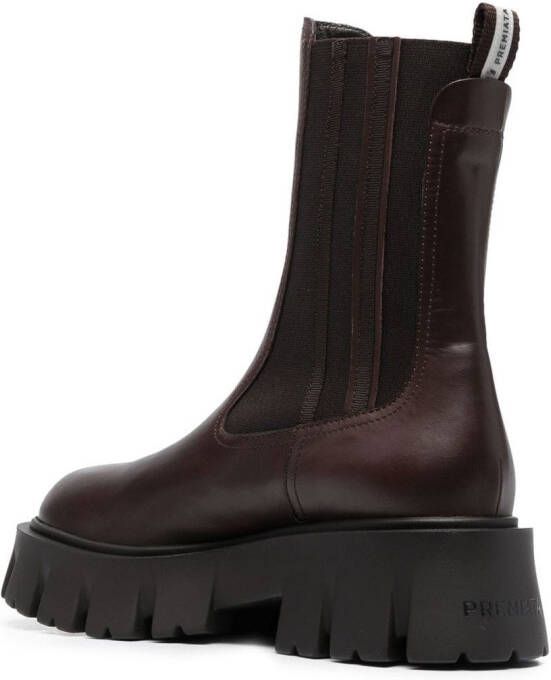 Premiata side-panel ankle boots Brown