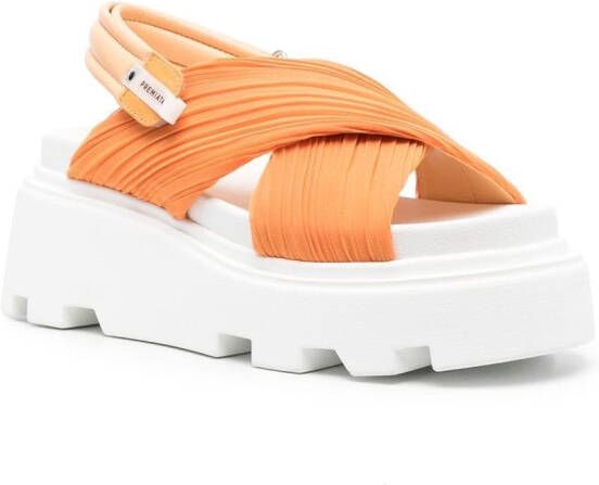 Premiata side touch-strap fastening sandals Orange