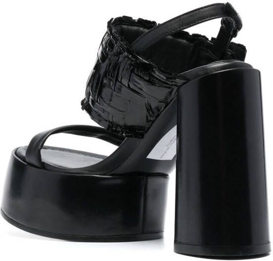 Premiata sling back leather platform sandals Black