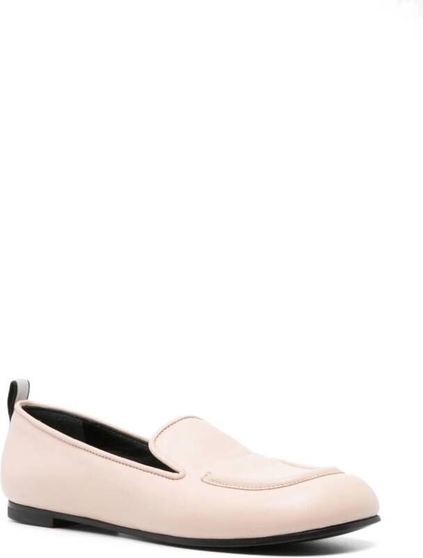 Premiata square-toe leather ballerina shoes Pink