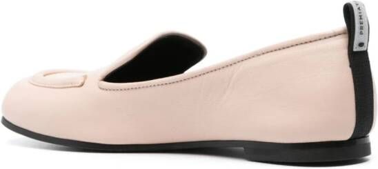 Premiata square-toe leather ballerina shoes Pink