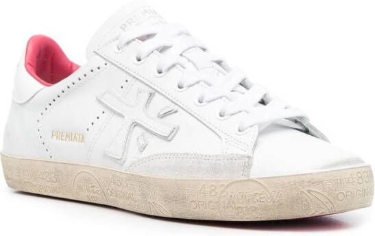 Premiata Stevend pink trim sneakers White