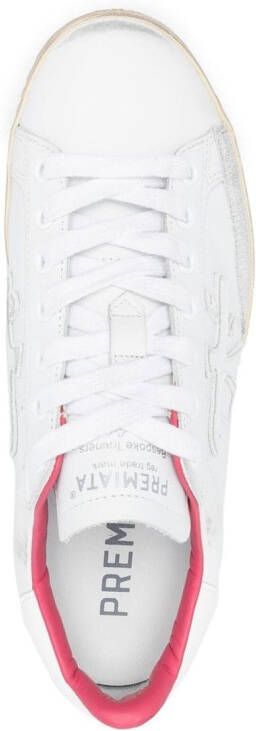 Premiata Stevend pink trim sneakers White