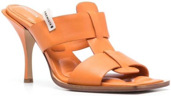 Premiata stiletto open-toe leather sandals Orange