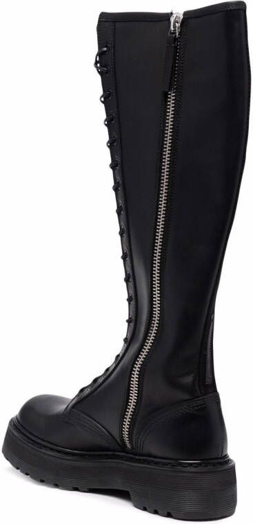 Premiata striped knee-high boots Black