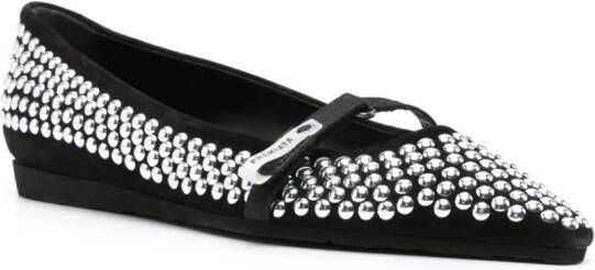 Premiata stud-embellished ballerina shoes Black