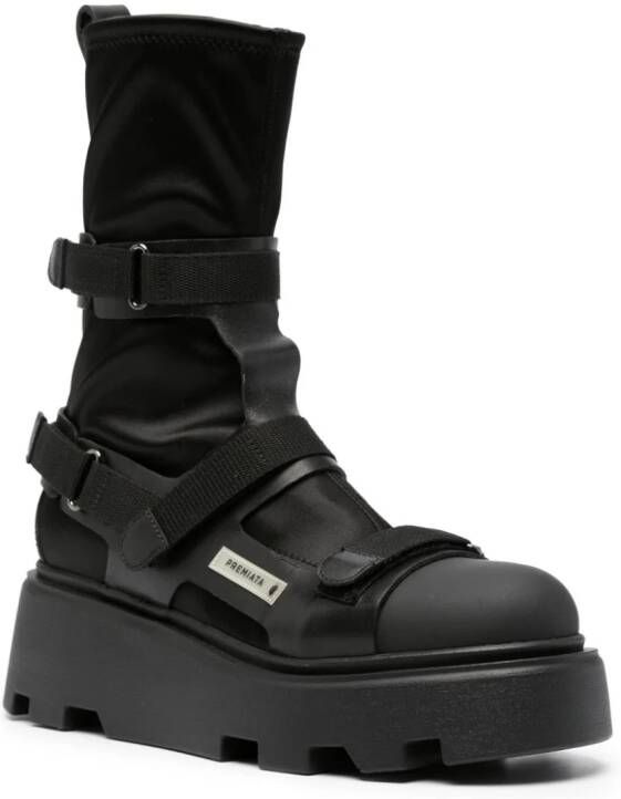 Premiata touch-strap chunky-sole boots Black