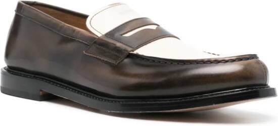 Premiata two-tone leather loafers Brown