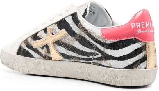 Premiata zebra-print sneakers White