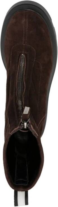 Premiata zip-up ankle-length suede boots Brown