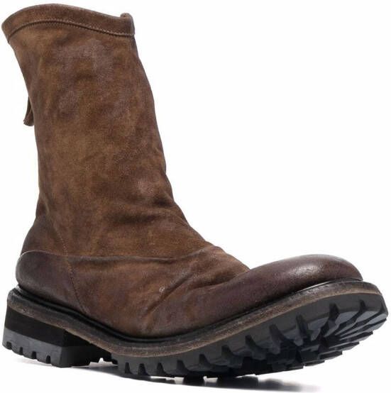 Premiata zip-up leather boots Brown
