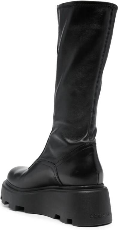Premiata zip-up leather combat boots Black