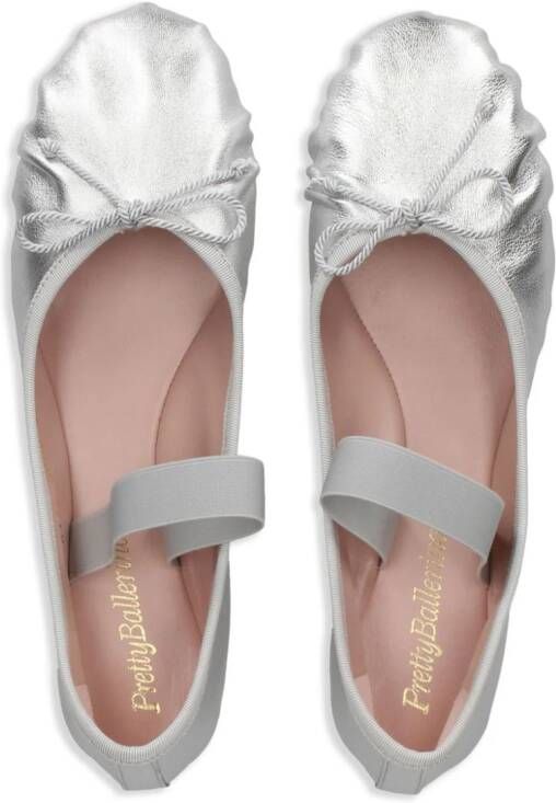 Pretty Ballerinas Lea metallic ballerina shoes Silver