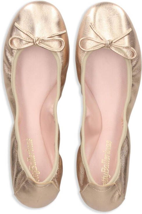 Pretty Ballerinas Lea metallic-leather ballerina shoes Neutrals