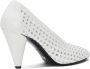 Proenza Schouler 85mm perforated leather pumps White - Thumbnail 3